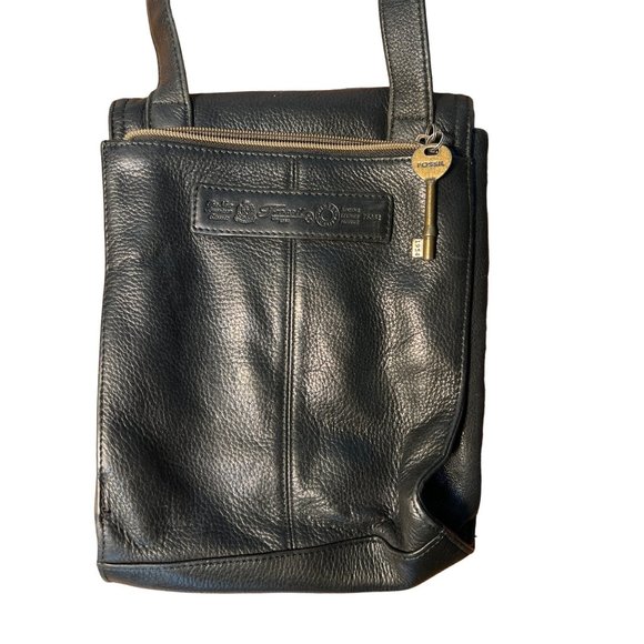 Fóssil Leather Purse Handbag Black Mini Messenger Bag - Picture 8 of 12